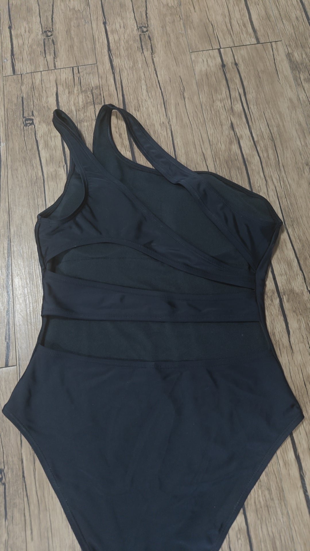 Chic Turquoise One-Piece Swimsuit with Asymmetrical Strap and Side Cut-Outs